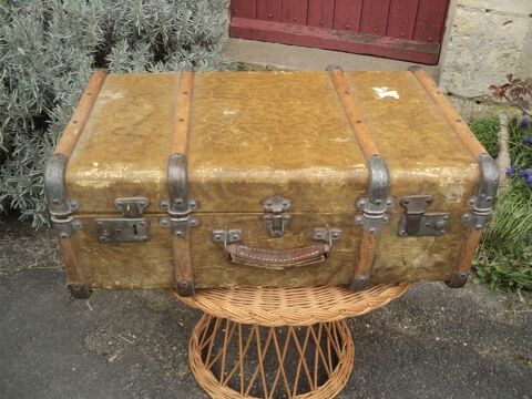 Ancienne Petite Malle Valise Arceaux Bois 60 Loches (37)