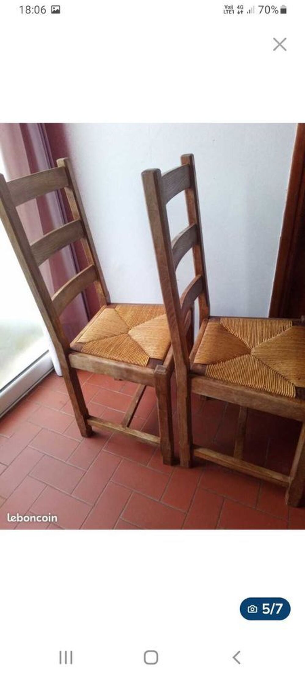 2 Chaises bois massif Meubles