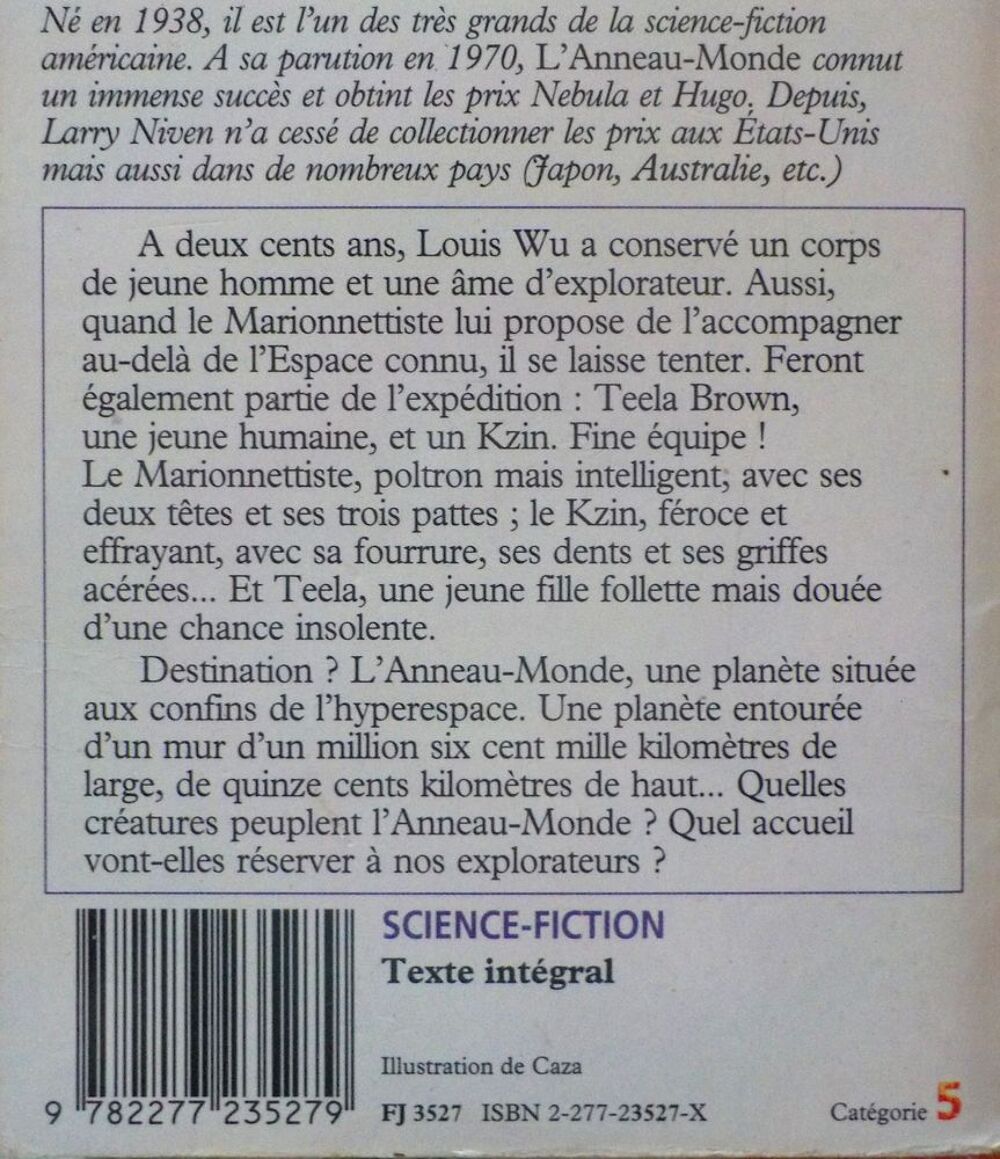 L'ANNEAU-MONDE de Larry NIVEN Ed. J'ai Lu SF Livres et BD