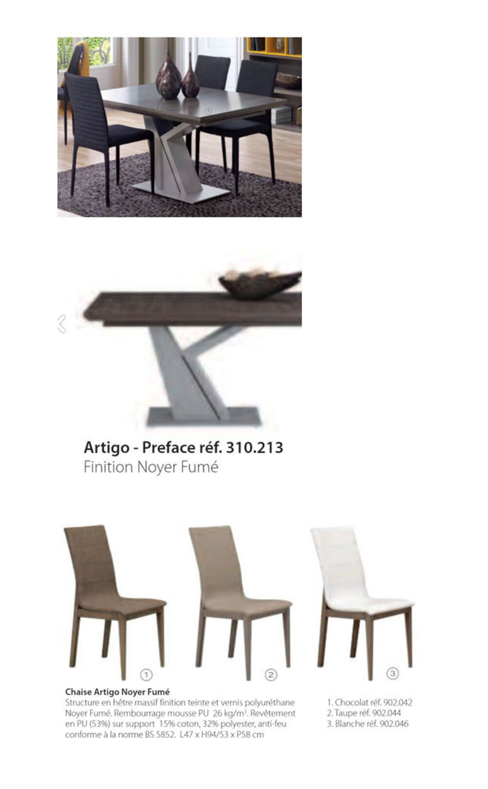 Table et chaises Gauthier Meubles