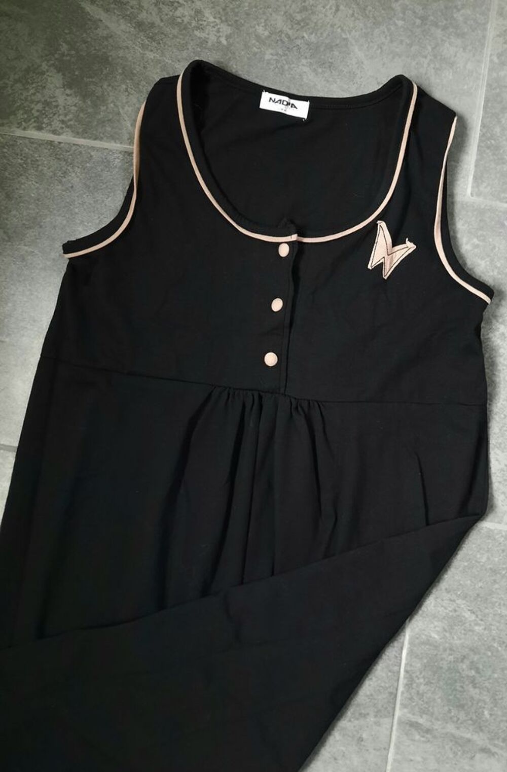 Nuisette noire chemise de nuit Nadia - T 38 - 38 - 40 Vêtements