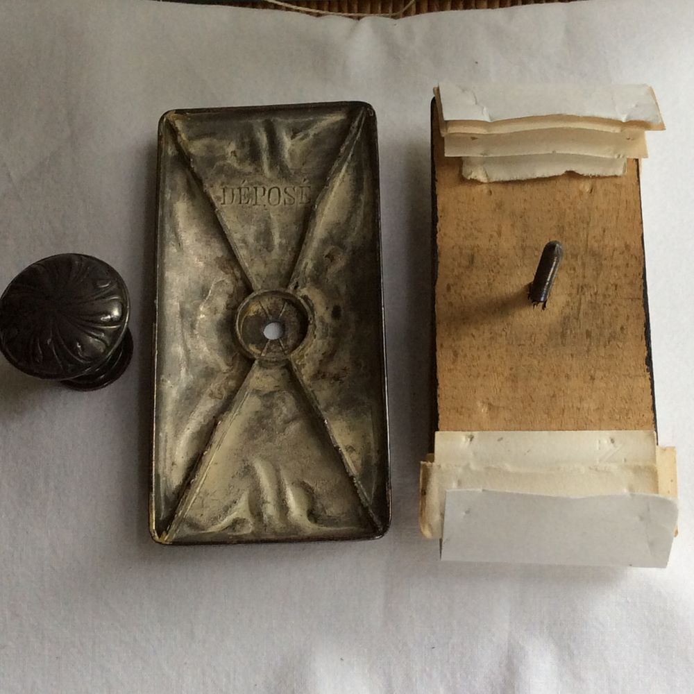 Tampon buvard &agrave; bascule ancien &eacute;tain et bois 