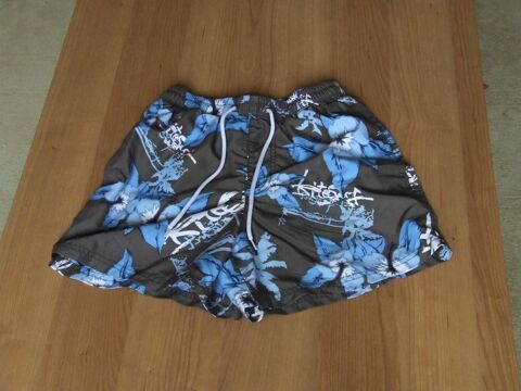 Short de bain homme, Gris motif fleurs, Taille S (38) TBE 6 Bagnolet (93)