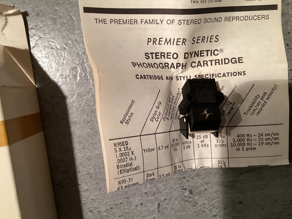 Cellule SHURE m95 ed fabriquee aux USA rare Audio et hifi
