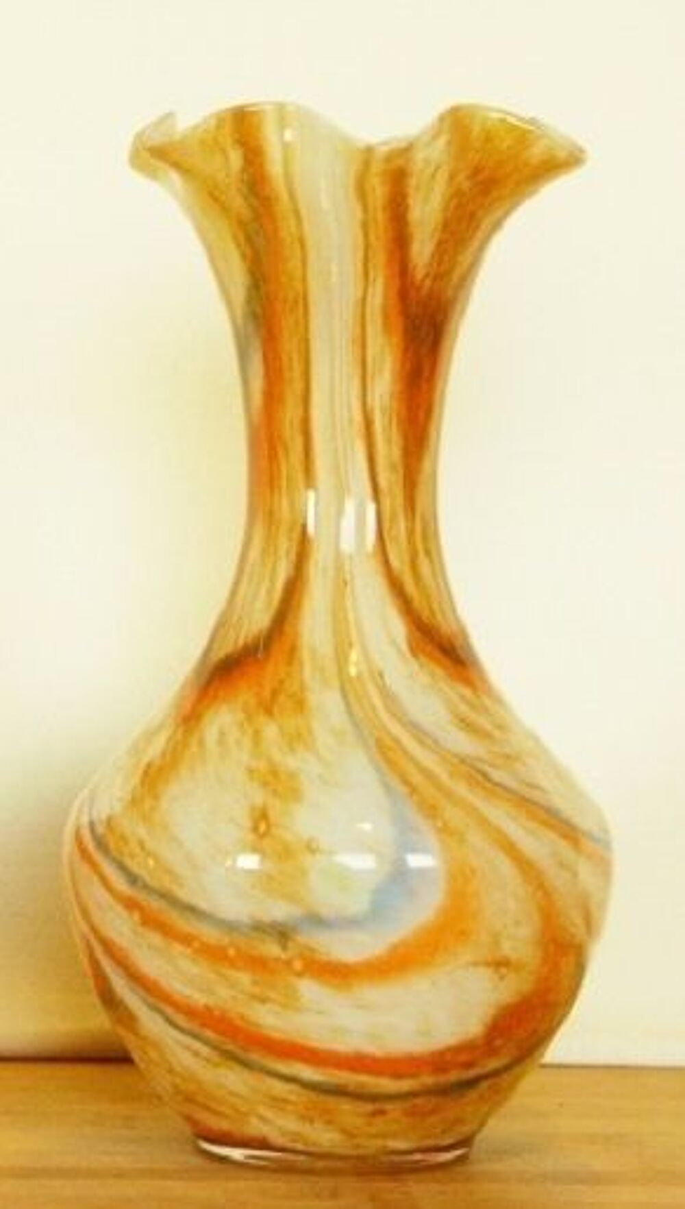 Vase en verre 28cm x 15cm des ann&eacute;es 60/70 - EXCELLENT ETAT Dcoration