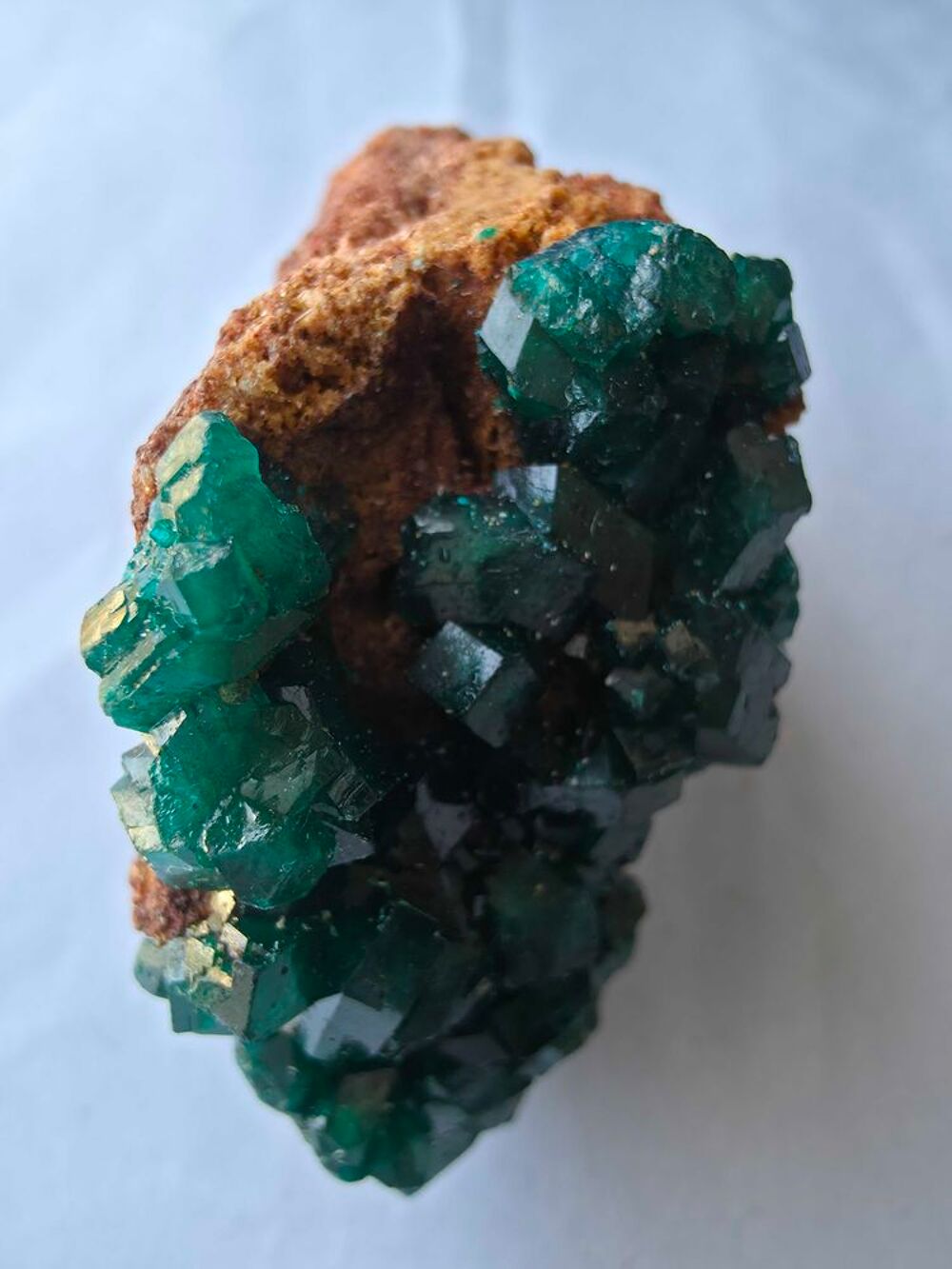 Min&eacute;ral Rare de Collection : Dioptase sur Matrice-Congo(RDC)-56g 