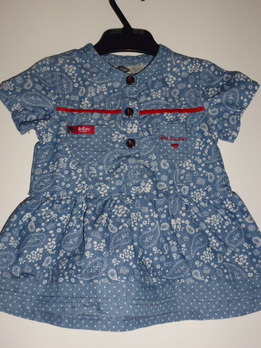 Lee Cooper robe manches courtes bleue 6 mois Vtements enfants