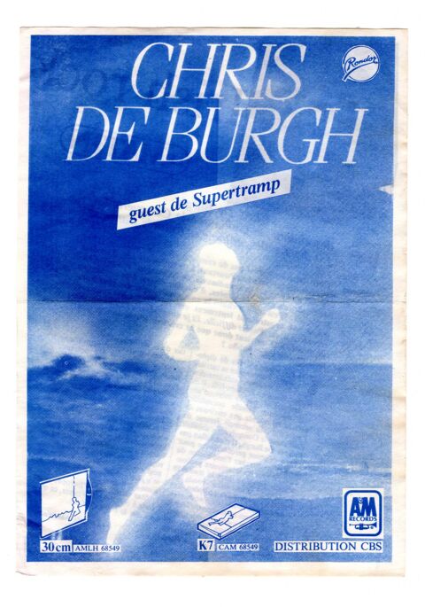 Flyer Chris de Burgh - Guest de Supertramp 3 Argenteuil (95)