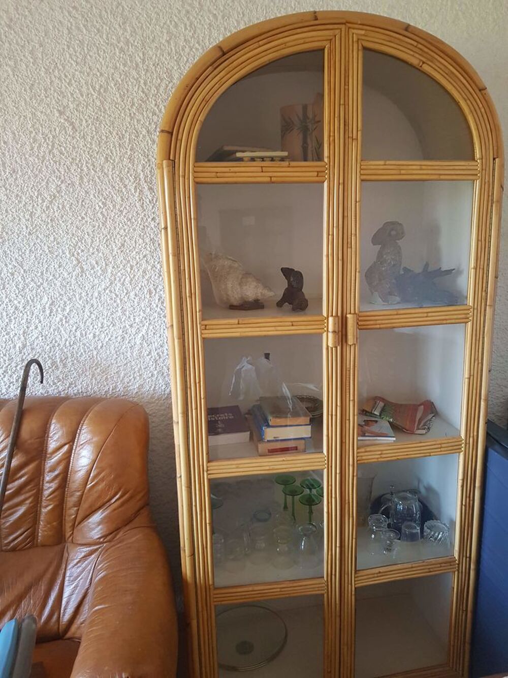 Vitrine rotin ann&eacute;e 50 Meubles