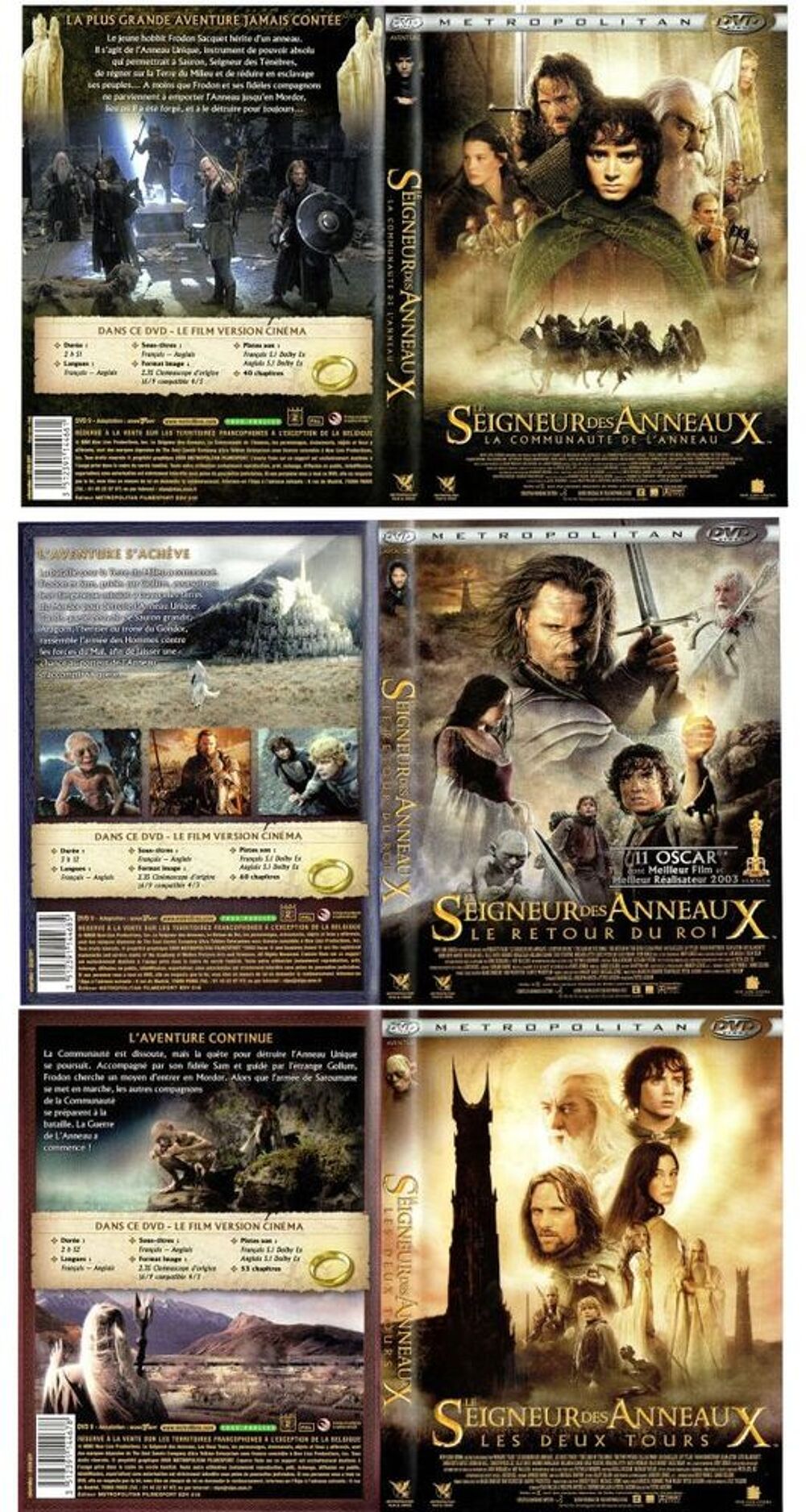 Coffret Le Seigneur des Anneaux - La Trilogie 3 DVD DVD et blu-ray