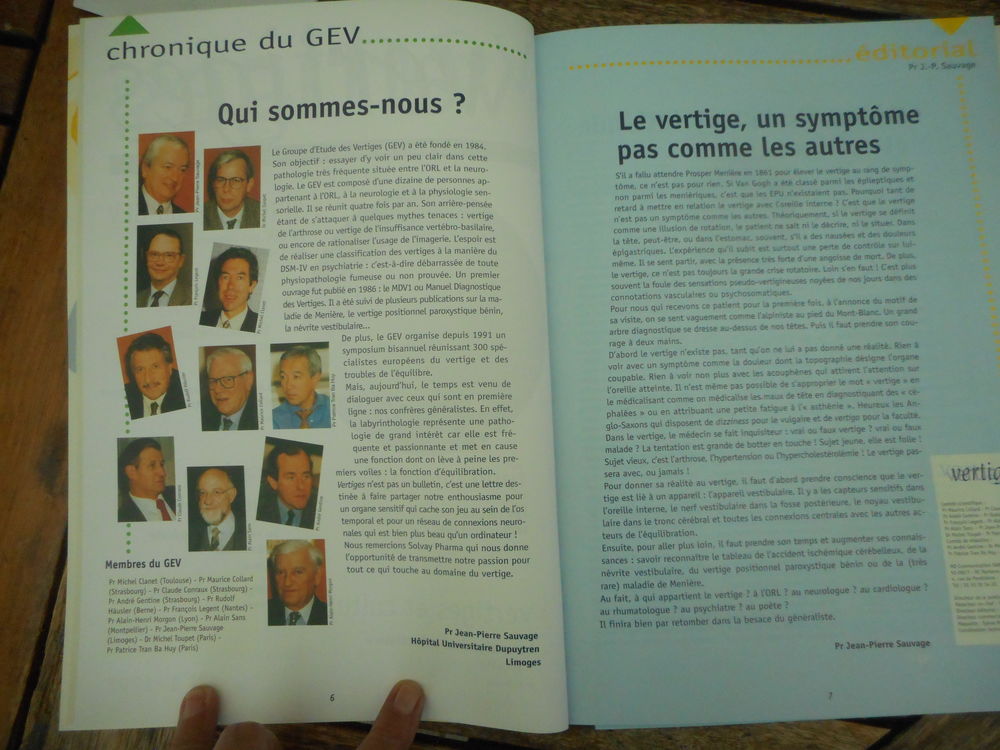 revue m&eacute;dicale "Vertiges" Livres et BD