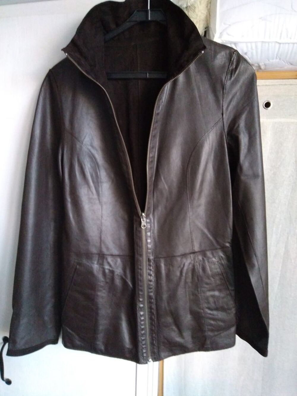 Veste en cuir/daim r&eacute;versible Vêtements