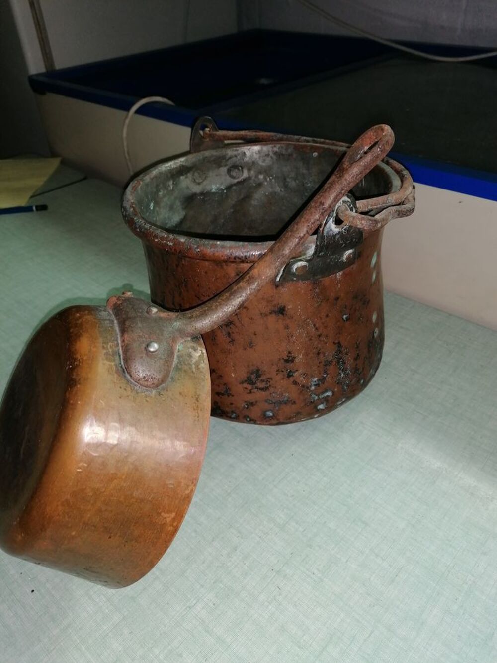 Chaudron et casserole cuivre ancien Décoration