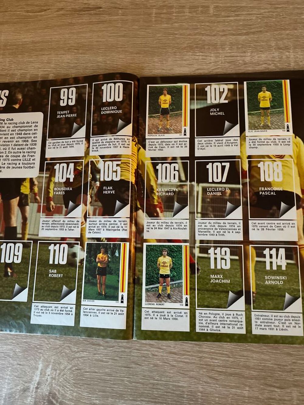 Album autocollants football "&nbsp; L&eacute;on Glowacki&nbsp;" football 1978 