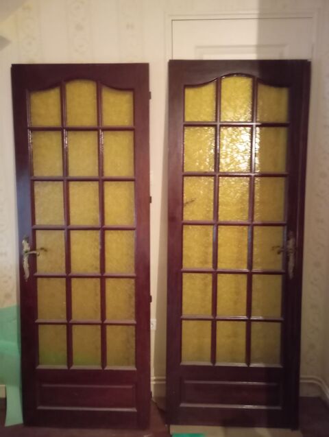 portes d'int�rieur en bois vernis � petit carreaux jaunes 20 Saint-Dizier (52)