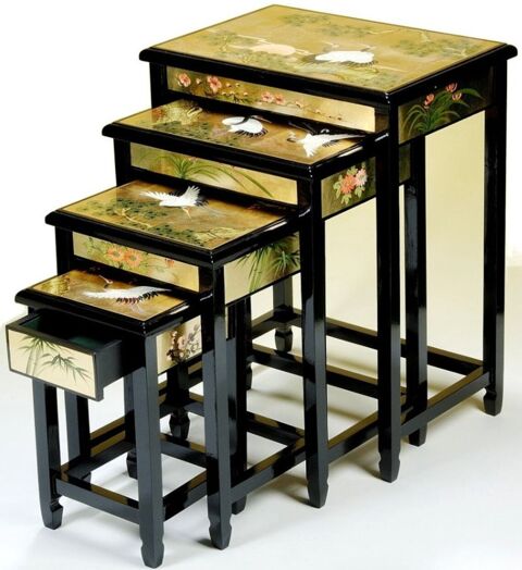 4 tables gigogne avec tiroir bois laqu 160 Orlans (45)