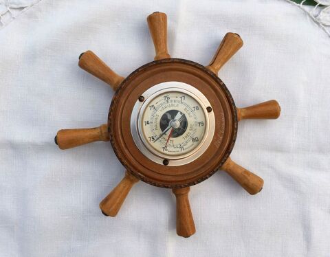 Baromètre ancien en bois,fabrication française;Diamètre:19cm 22 L'Isle-Jourdain (32)