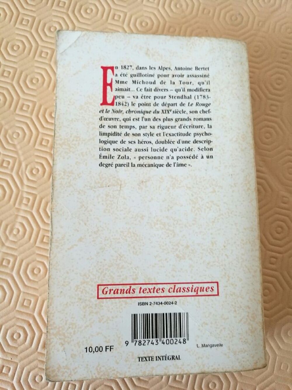 Livre Stendhal "Le Rouge et le Noir" Livres et BD