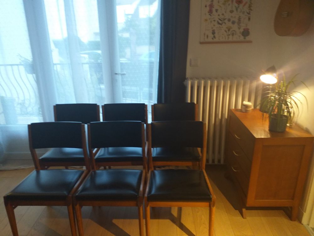 Lot 6 chaises vintage style scandinave Meubles
