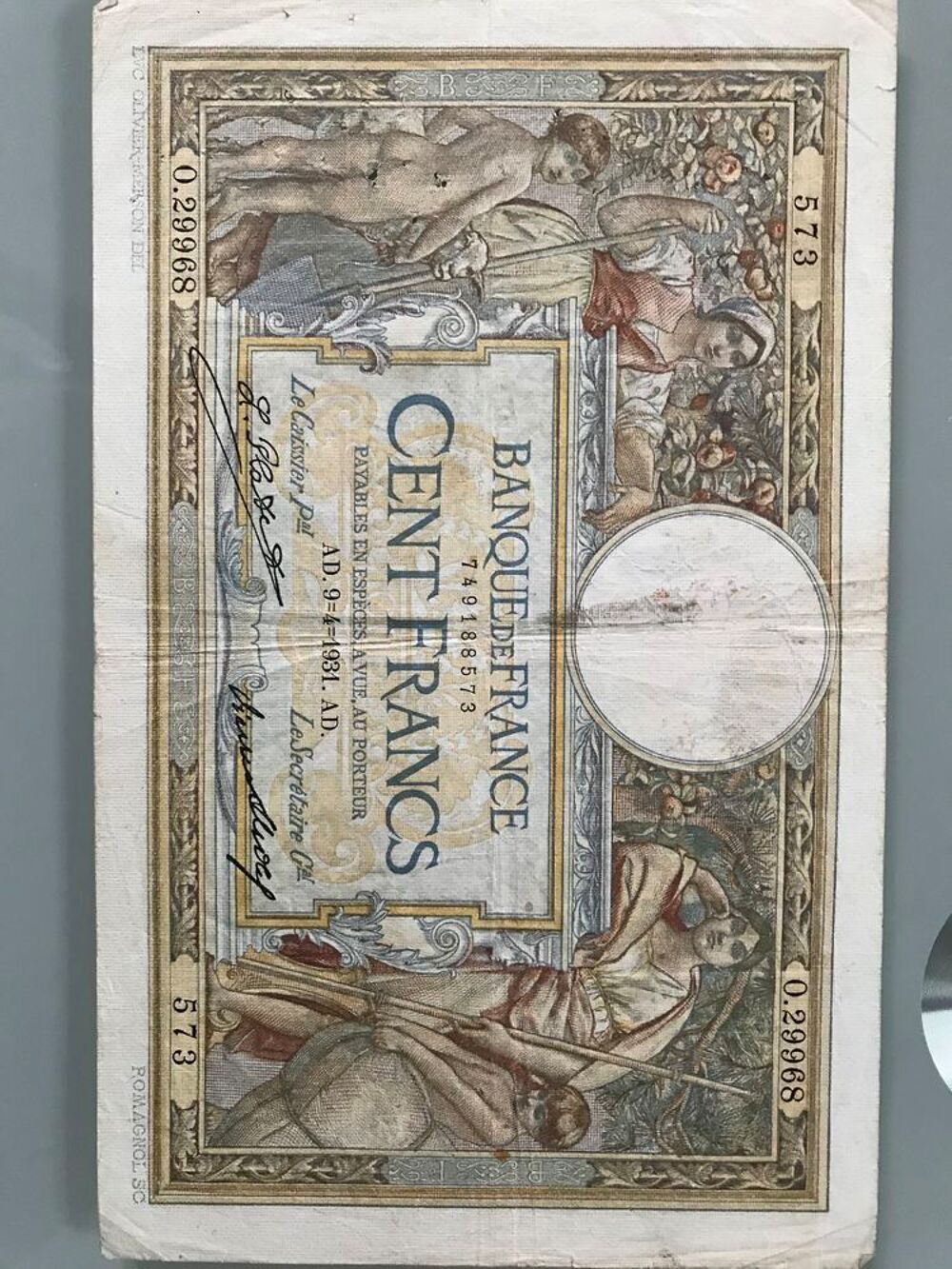 Billet de collection type Luc Olivier Merson 