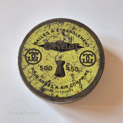 Ancienne boite de balle � �tranglement Gevelot pour air comp 2 Saumur (49)