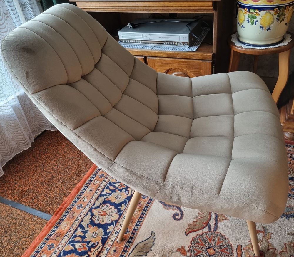 Fauteuil loveuse velours beige Meubles