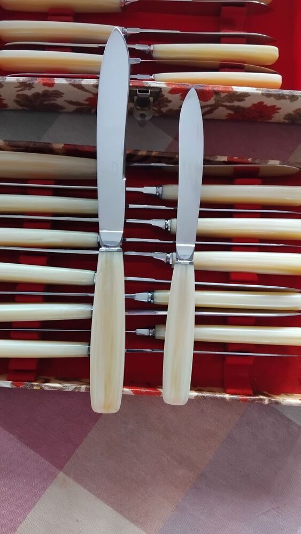 Couteau manche clair en coffret Cuisine