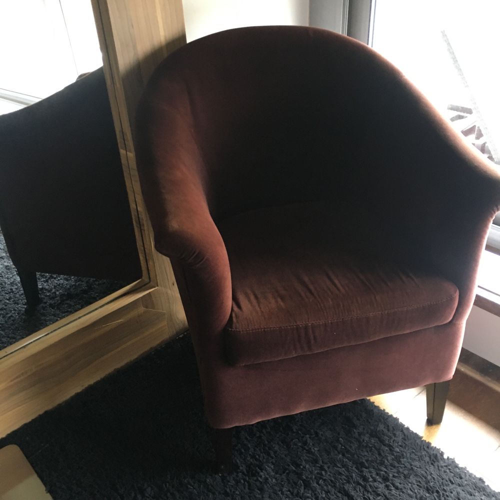Fauteuil Cabriolet velours Marron Meubles