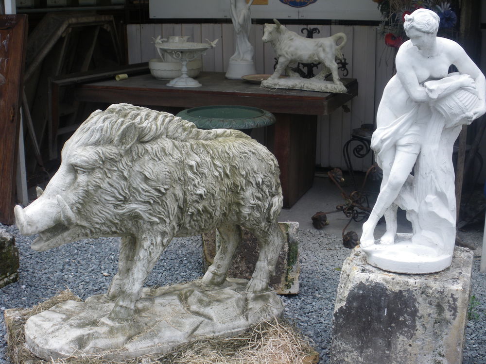 Statue, Sanglier en pierre Décoration