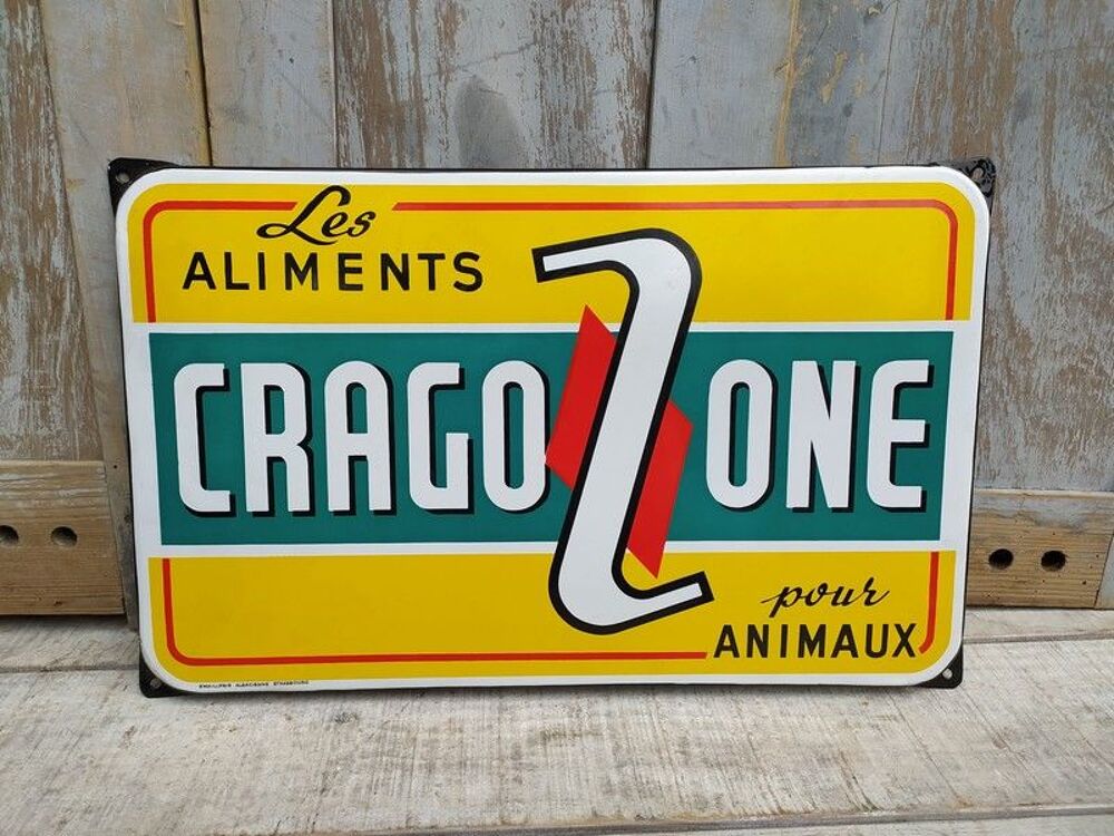 Ancienne Plaque &Eacute;maill&eacute;e Cragozone Aliments Animaux 