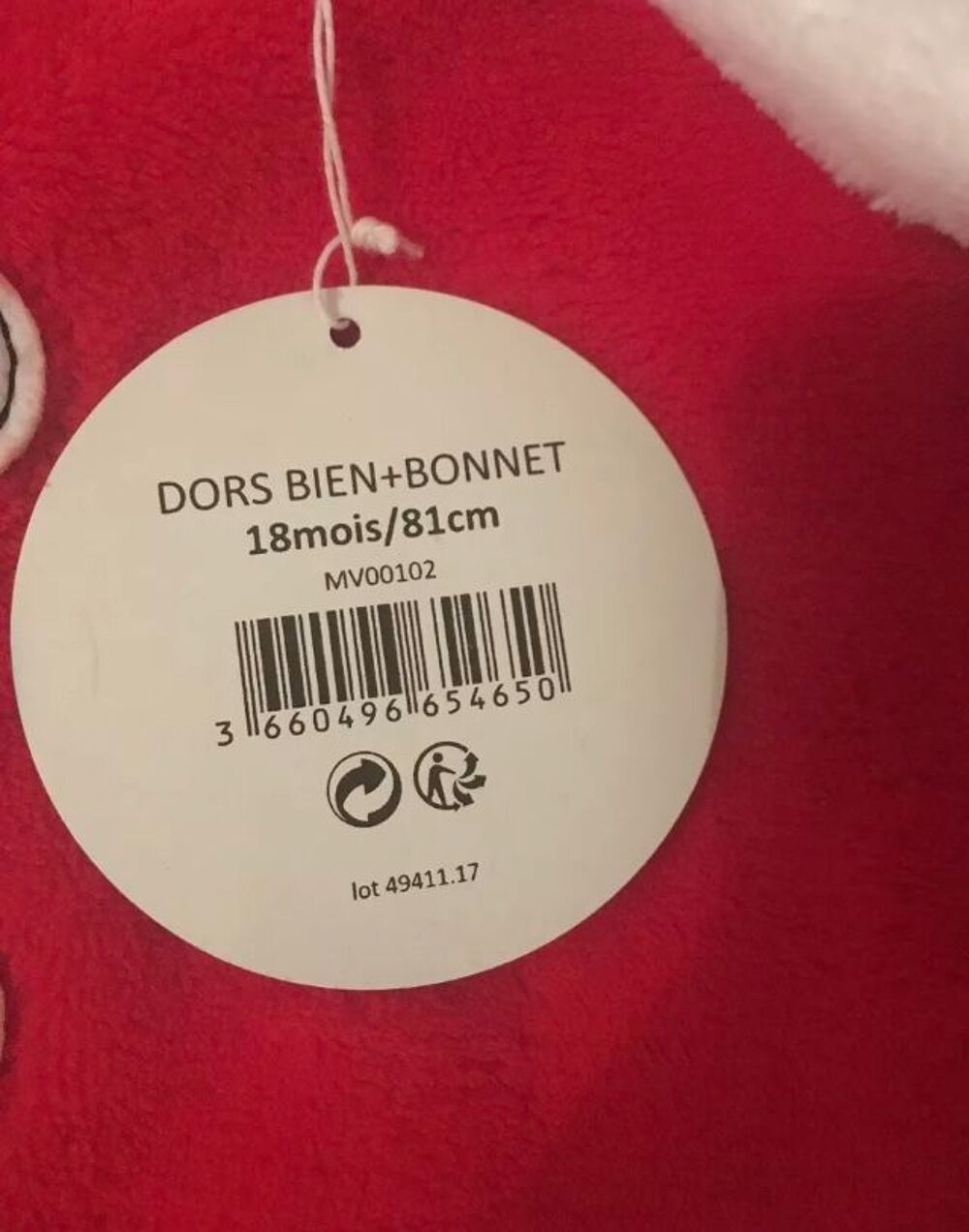 Pyjama Deguisement Pere Noel Enfant 18 Mois 81cm Vêtements enfants