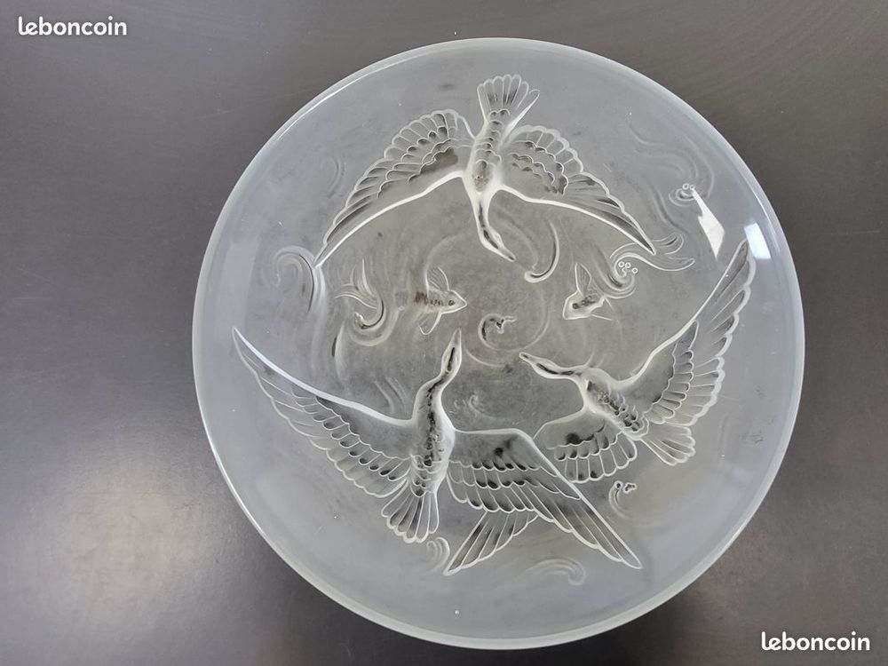 Coupe &agrave; fruits originale en verre d&eacute;poli art d&eacute;co Dcoration