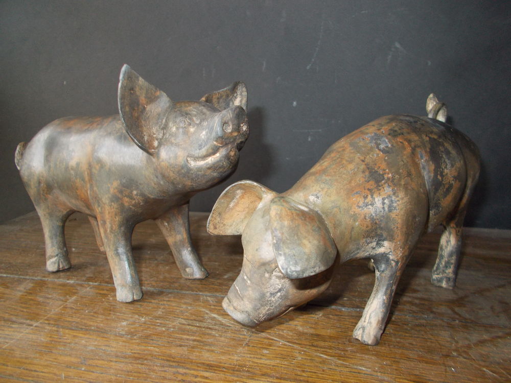 Statue cochon bronze Décoration