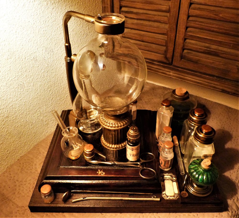 Labo de Curiosit&eacute;s "APOTHECARY EXPERIENCE" Cr&eacute;a. Steampunk Décoration