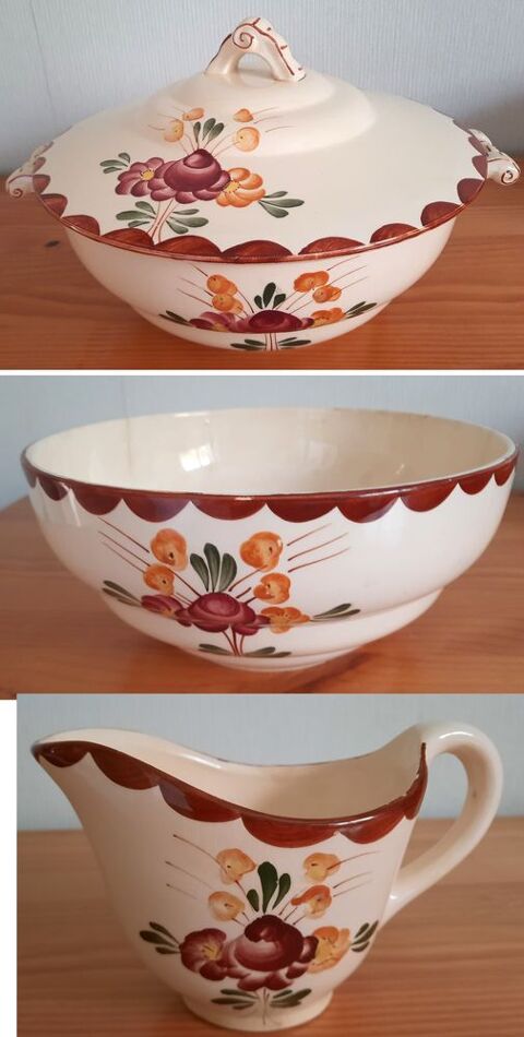 Soupi�re, saladier et sauci�re, FAIENCERIE LONGCHAMP AGEN 55 �chillais (17)