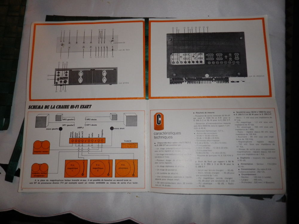 NOTICE AMPLI ESRAT E250S2 E250SP Audio et hifi