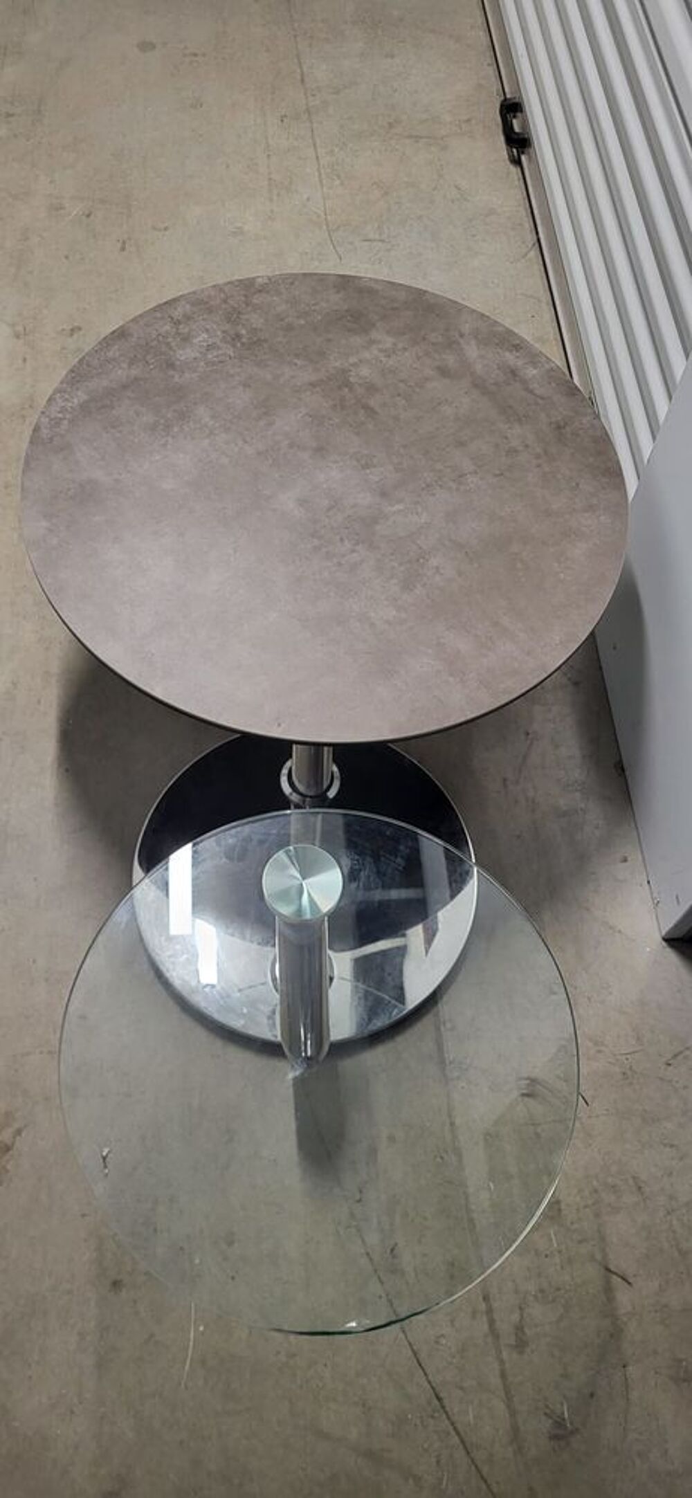 Table basse VEGA plateau c&eacute;ramique et verre Meubles