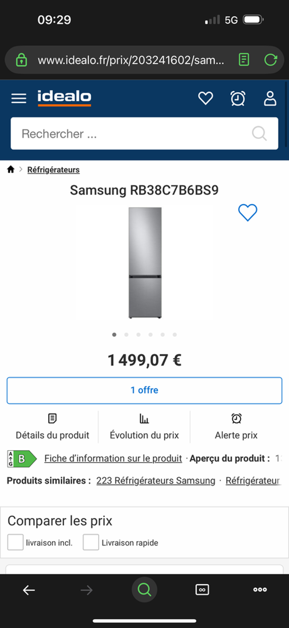 R&eacute;frig&eacute;rateur cong&eacute;lateur SAMSUNG connect&eacute; Electrom�nager