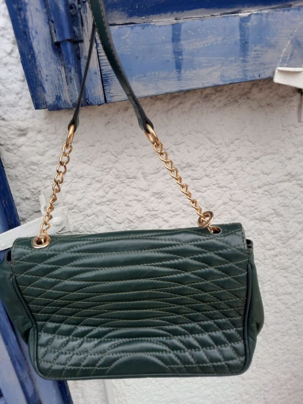 Tres joli sac matelass&eacute; vert bronze Maroquinerie
