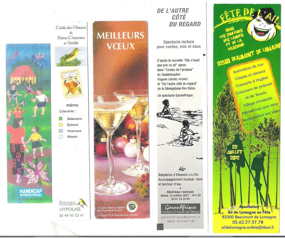 Lot de 5 marque-pages 