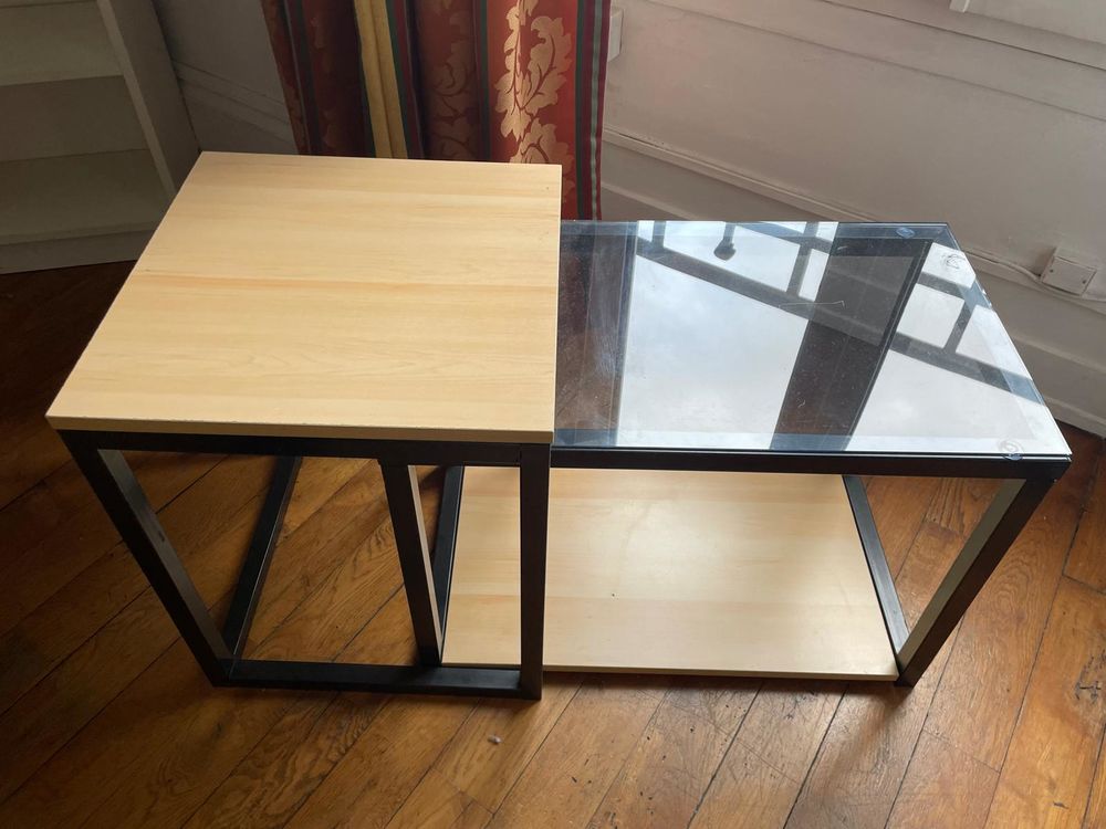 Tables gigognes stratifi&eacute; et verre Meubles