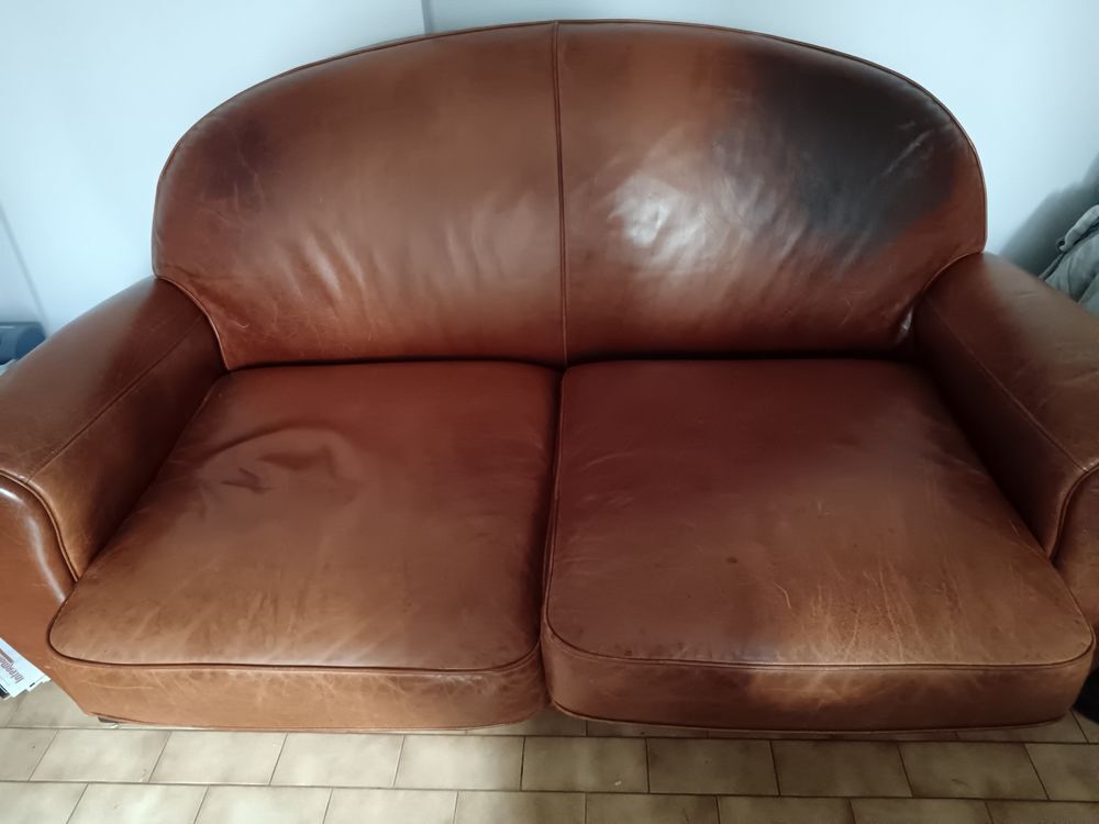 1 canap&eacute; et 1 fauteuil cuir Meubles