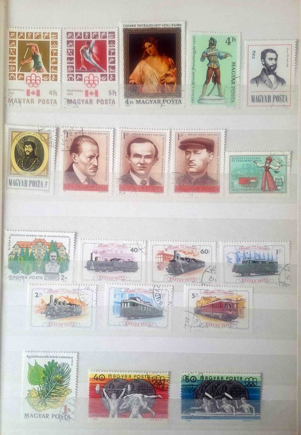 S&eacute;rie de timbres de collection de Hongrie A 
