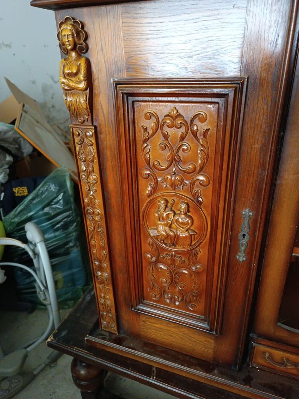 bahut salle a manger 4 portes bois massif an 1970 Meubles