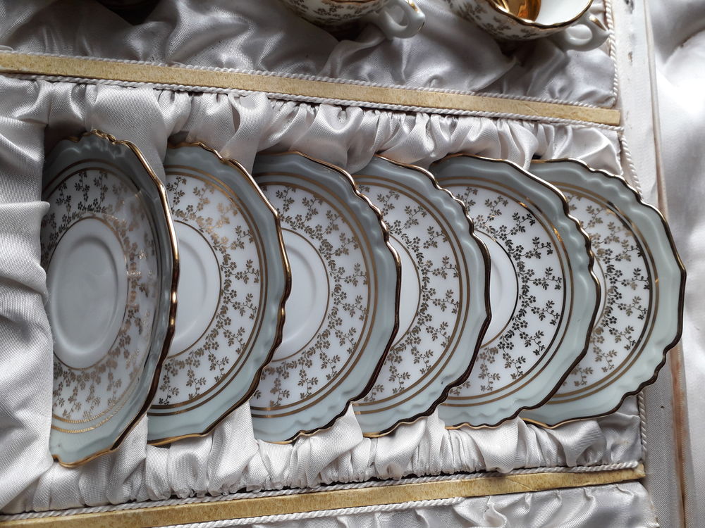 Coffret tasses &agrave; caf&eacute; moka porcelaine L. Michelaud Limoges Cuisine