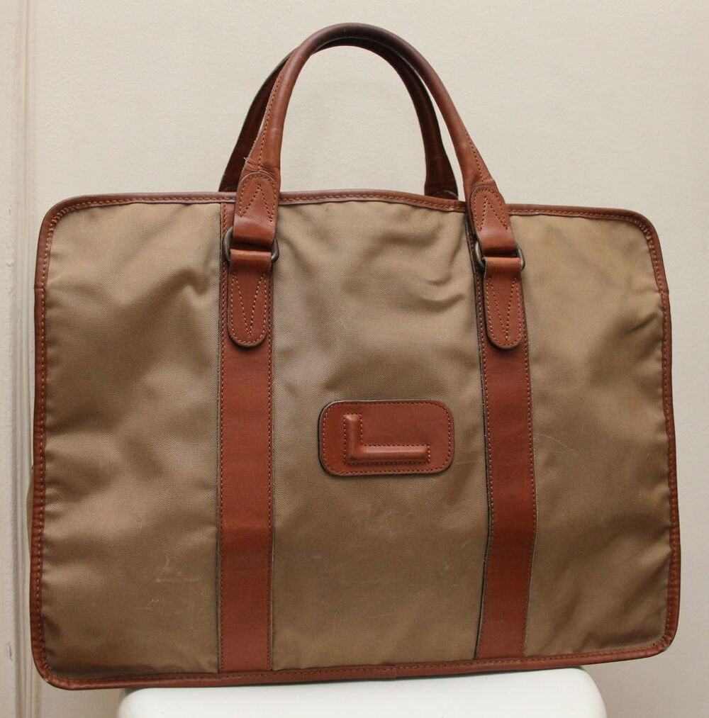 Sac cabas toile et cuir LANCEL Maroquinerie