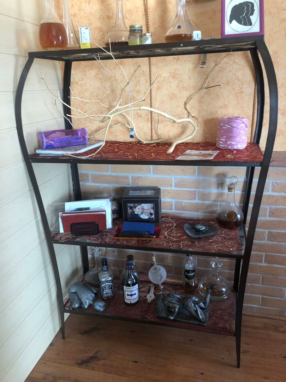 &eacute;tag&egrave;re fer forg&eacute; et verre Meubles