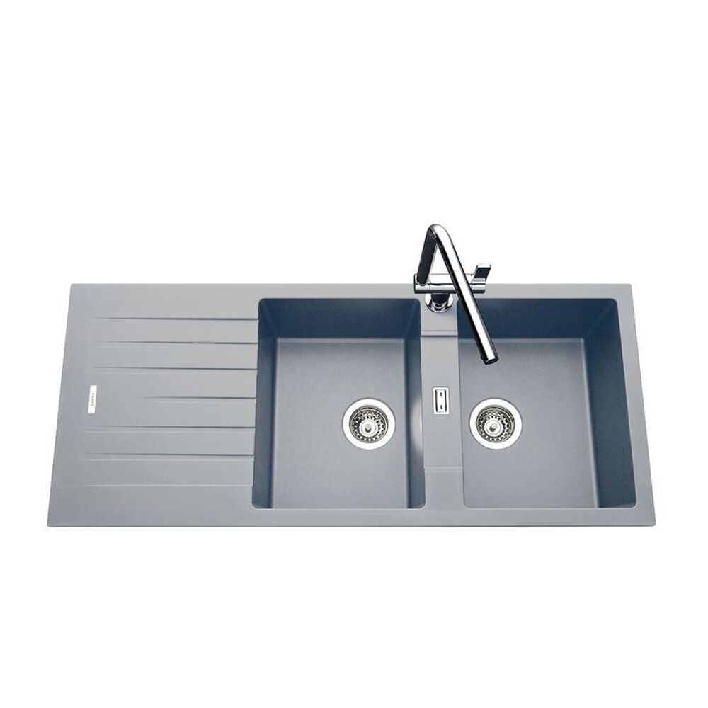 &Eacute;vier granit gris ALBEY 2 bacs 1 &eacute;gouttoir Bricolage