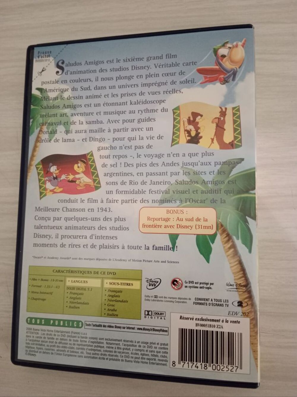 DVD SALUDOS AMIGOS Disney DVD et blu-ray