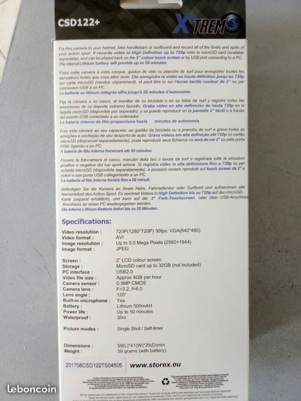 Storex HD 720 CSD122+ Photos/Video/TV